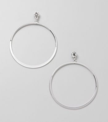 Relativity® Large Hoop Earrings with Faceted Post Top