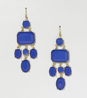 Relativity® Blue and Silvertone Chandelier Earrings