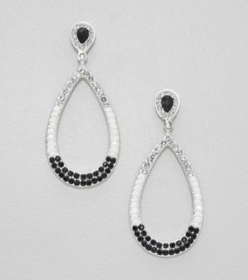 Relativity® Black and White Teardrop Earrings