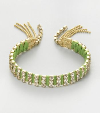 Relativity® Goldtone and Lime Fringe Bracelet