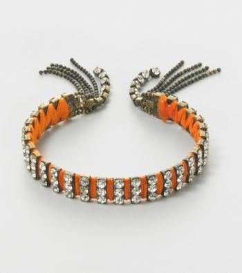 Relativity® Silvertone and Orange Fringe Bracelet