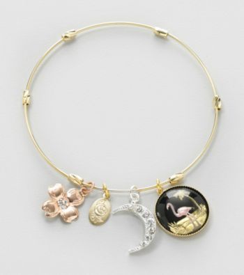 Relativity® Goldtone and Flamingo Charm Bracelet