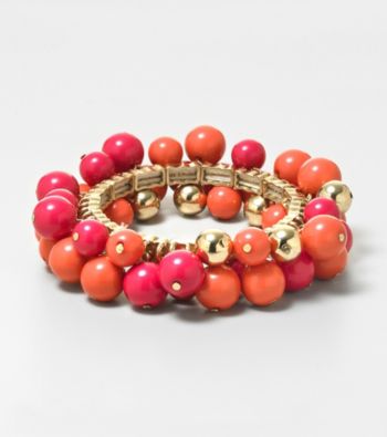 Erica Lyons® Orange and Pink Shockwave Stretch Bracelet