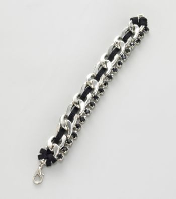 Erica Lyons® Black and Silvertone Chain Bracelet