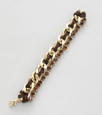 Erica Lyons® Brown and Goldtone Chain Bracelet