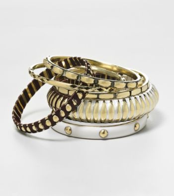 Erica Lyons® Brown Multi Sahara Bangle Stack Bracelets