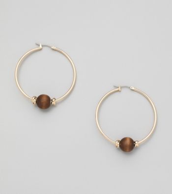 Erica Lyons® Brown Sahara Hoop Pierced Earrings