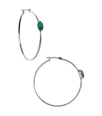 Nine West Vintage America Collection® Turquoise Stone Hoop Earrings