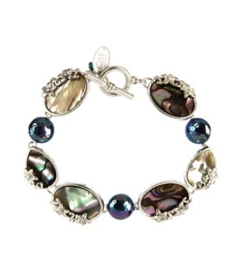 Nine West Vintage America Collection® Silvertone Abalone Line Bracelet