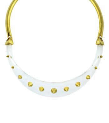 Vince Camuto™ Lucia Goldtone/White Collar Necklace