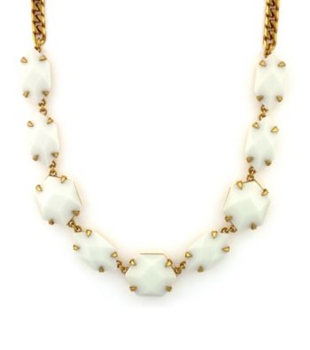 Vince Camuto™ Bright Gems Goldtone and White Link Stone Necklace