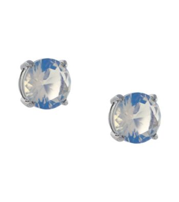 Jessica Simpson Silvertone All a Flutter Opal Stud Earrings