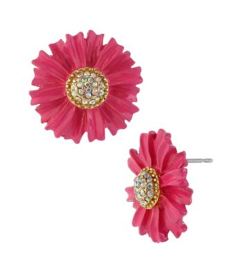 Betsey Johnson® Pink Flower Stud Earrings