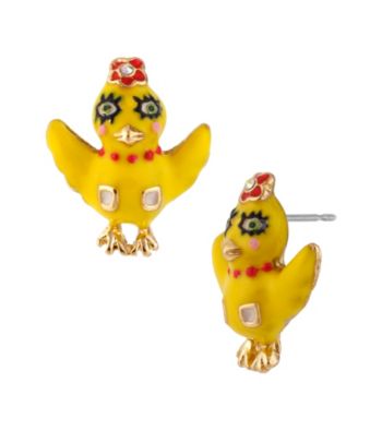 Betsey Johnson® Yellow Chickadee Stud Earrings