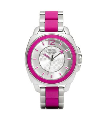 COACH STAINLESS STEEL BOYFRIEND BRACELET WATCH