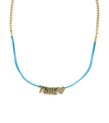 BCBGeneration™ Blue and Goldtone True Love Mini Affirmation Necklace