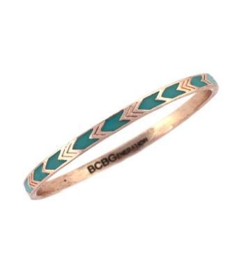 BCBGeneration™ Rose Goldtone and Blue Chevron Bangle