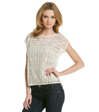 DKNY JEANS® Lace Boxy Tee