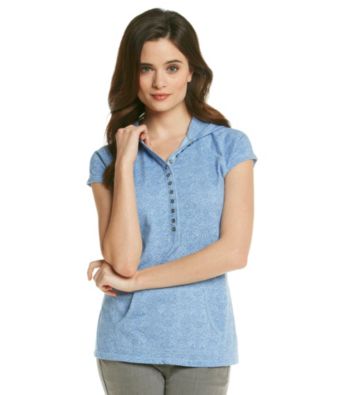 Ruff Hewn Short Sleeve Hooded Henley Shirt