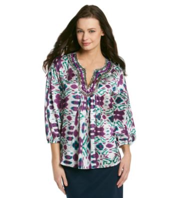 Jones New York Signature® Multi Colored Embellished Tunic