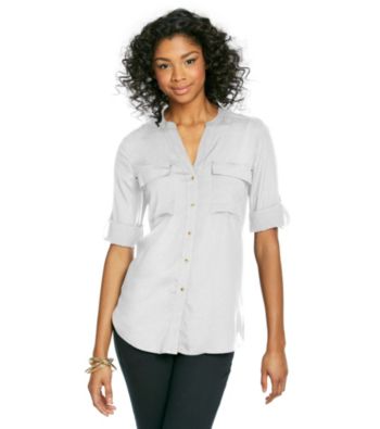 Calvin Klein Roll Sleeve Woven Top