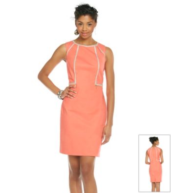 Calvin Klein Sleeveless Piped Sheath Dress