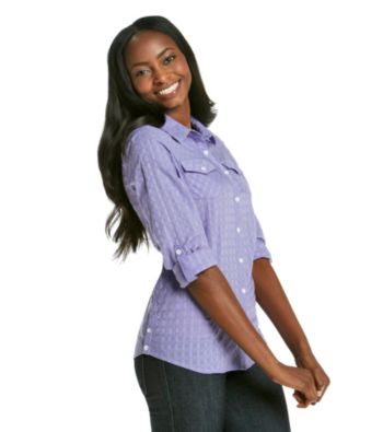 Relativity® Casual Dot Purple Shirt