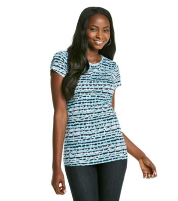 Relativity® Brush Dot Printed Crewneck Tee