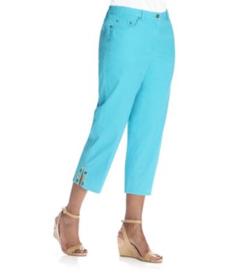 Ruby Rd.® Embellished Canvas Capri