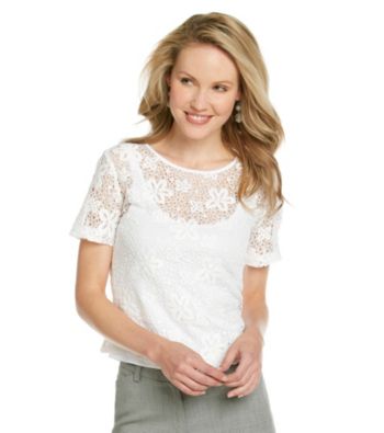 Ruby Rd.® Crewneck Flower Lace Top