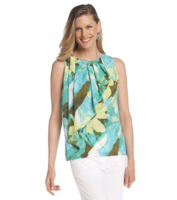 Ruby Rd.® Scoop Neckline All Over Print Charmeuse Top