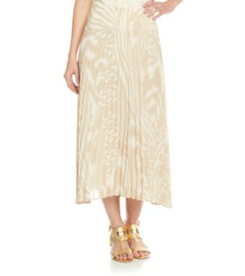 Ruby Rd.® All Over Ikat Wave Print Full Length Pleated Chiffon Shirt