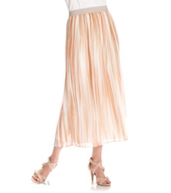 Ruby Rd.® Allover Stripe Print Full Length Sheer Skirt
