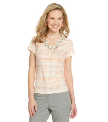 Ruby Rd.® Embellishment All Over Print Top