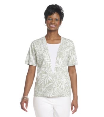 Cathy Daniels® Layered-Look Floral Print Sweater