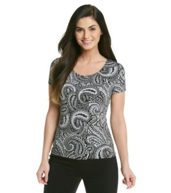 Notations® Crewneck Paisley Print Tee