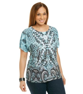 Breckenridge® Plus Size Vintage Borders Sublimation Tee
