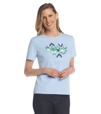 Breckenridge® Blue Grotto Arrow Print Woven Burnout Shirt