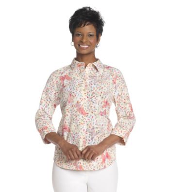 Breckenridge® Sugarwater Butterflies Burnout Woven Shirt