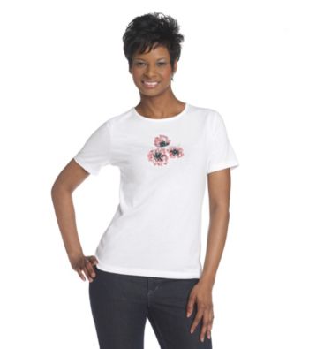 Breckenridge® Classic White Crew Embellished Tee