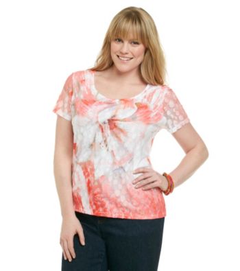 Laura Ashley® Plus Size Lace Blossom Sublimation Tee