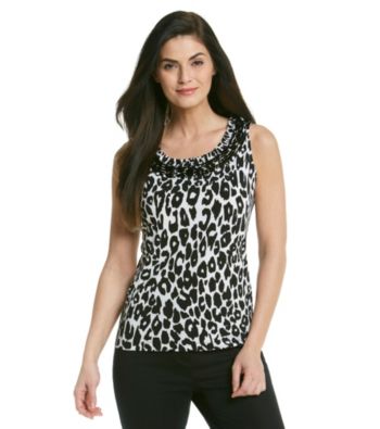 Laura Ashley® Sequin Animal Print Tank