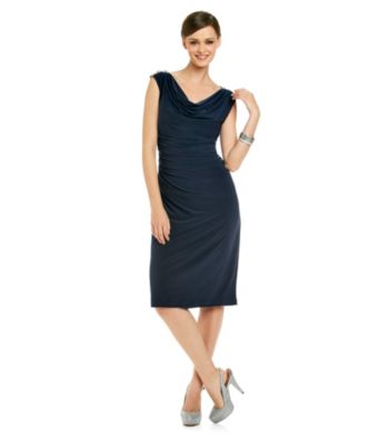 MSK® Cowlneck Ruched Matte Jersey Dress