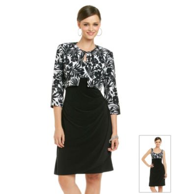 MSK® Scoopneck Side Drape Dress with Jacket