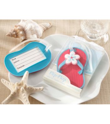 Kate Aspen Pink Flip-Flop Beach-Themed Luggage Tag