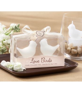 Kate Aspen Love Birds White Bird Tea Candles