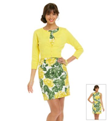 AGB® Floral Print Dress with Sweater