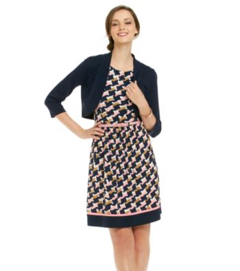 Jessica Howard® Print Knit Dress with Sweater
