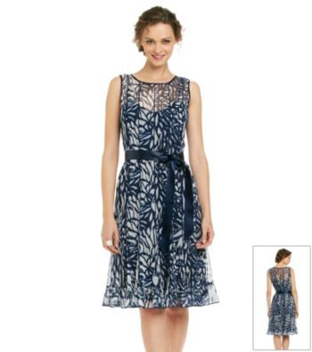 Jessica Howard® Print Pintuck Ruffle Hem Dress