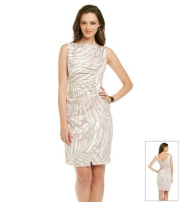 London Times® Print Tulip Skirt Dress